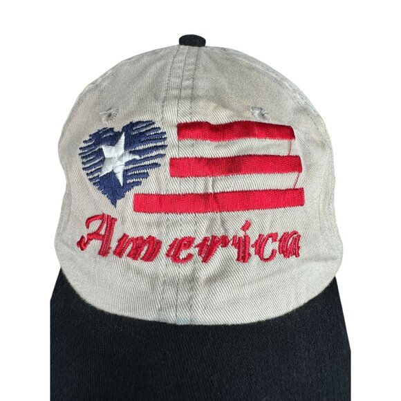 Big X Baseball Cap Men One Size Strapback Patriotic USA Flag Heart Embroidery - Picture 4 of 13